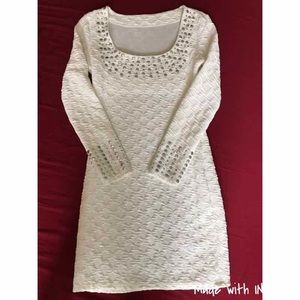 Beautiful white dress with silver bottoms